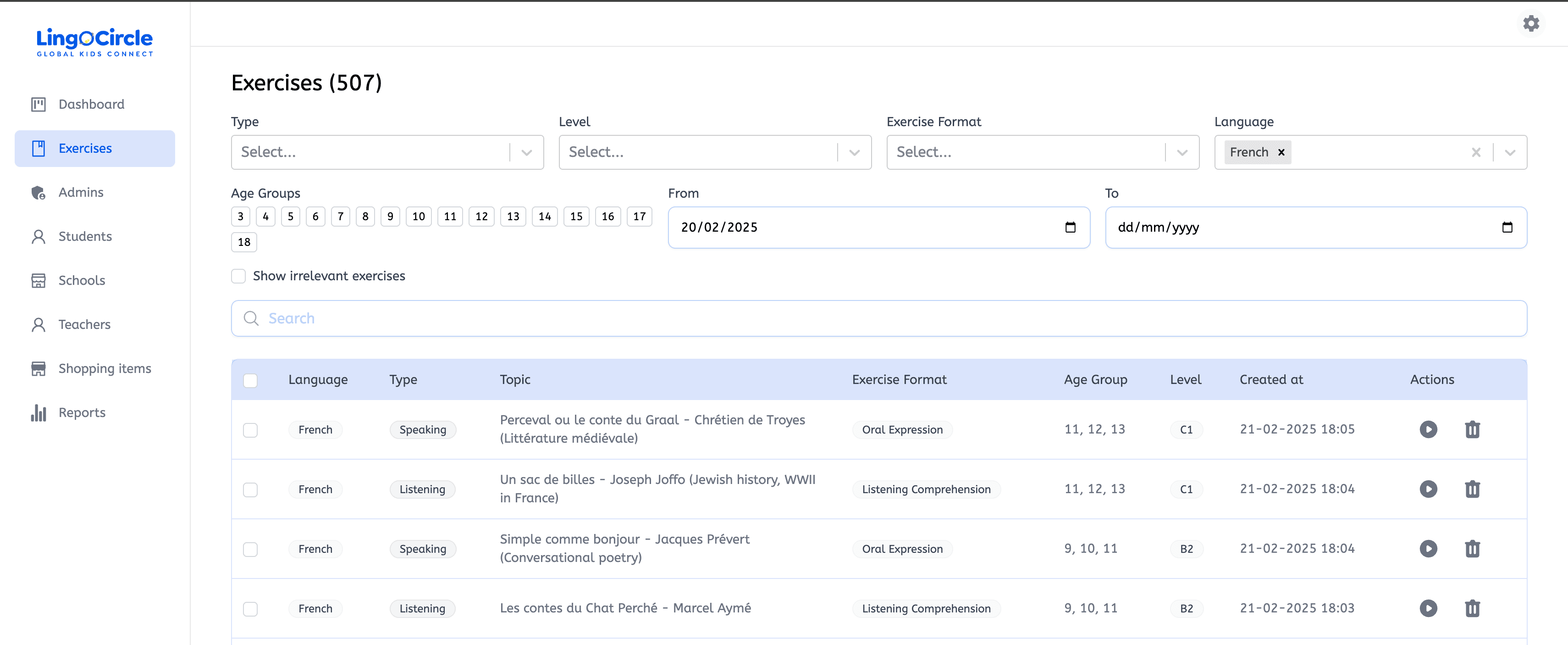 Lingocircle Language Activities