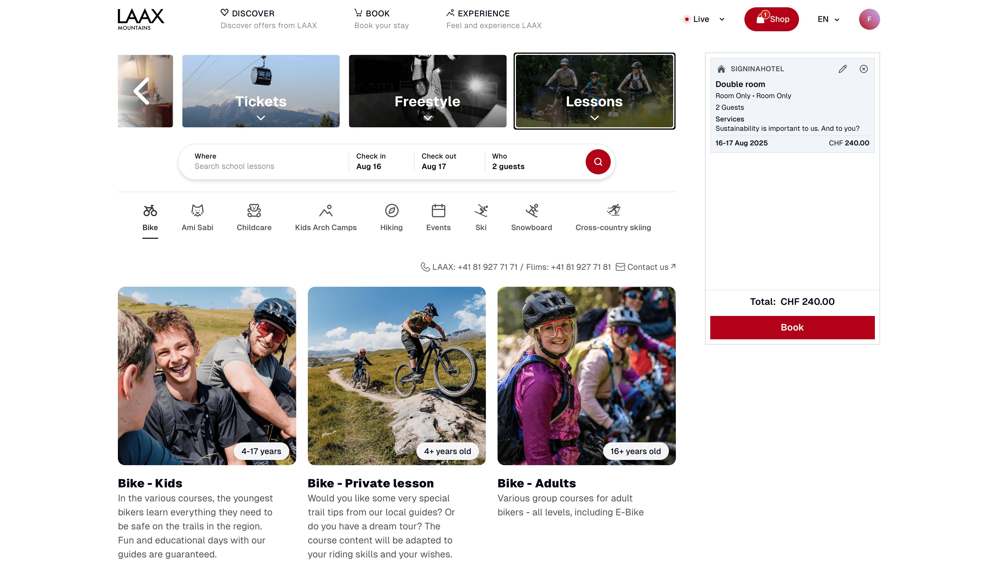 LAAX E-commerce Interface